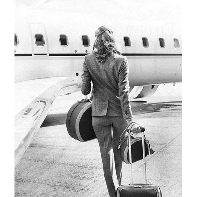 woman boarding aircraft